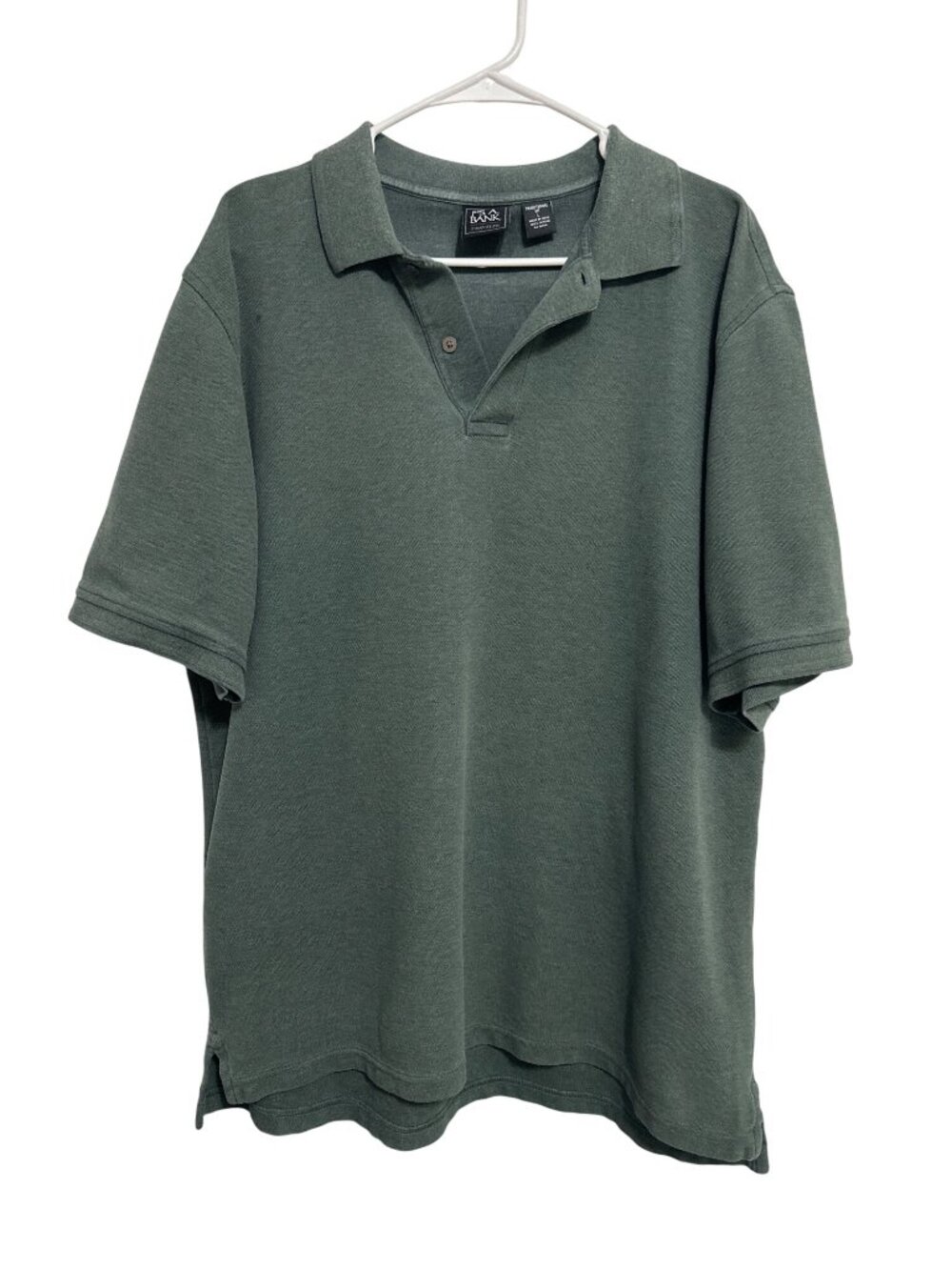 Jos A Bank Traveler Mens Green Polo Shirt Traditional Fit 100% Cotton Size L